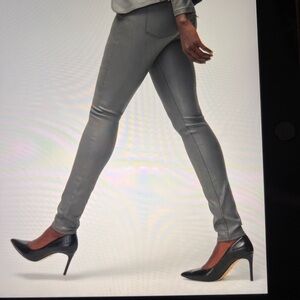 Whitehouse blackmarket high rise skinny coated jeans color moonwalk sz 14